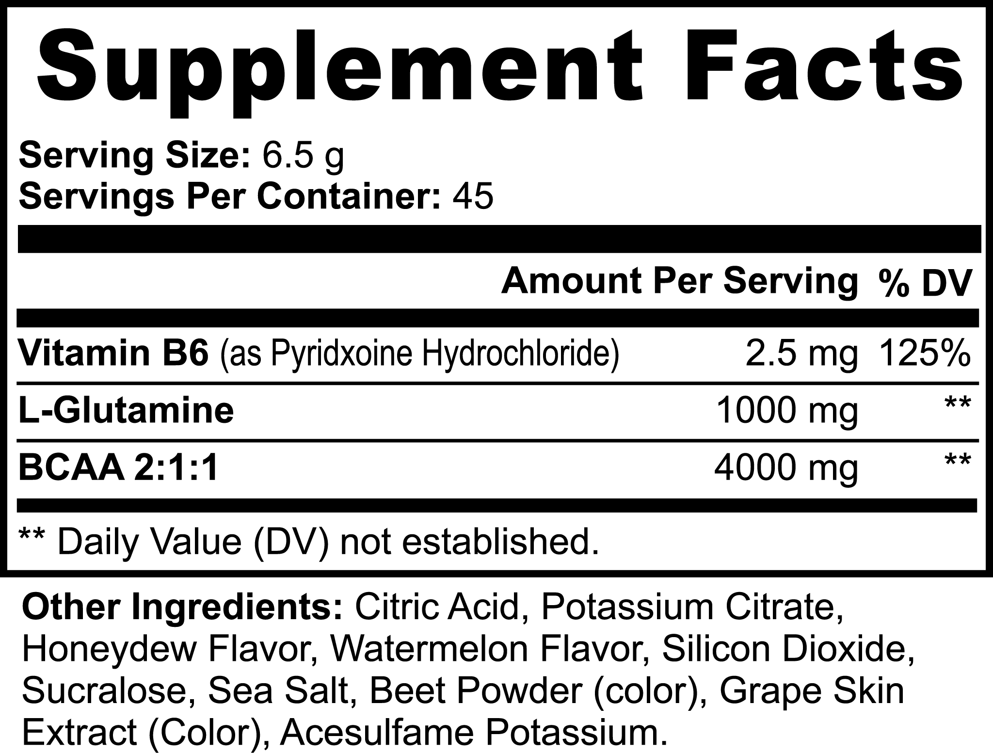 BCAA Post Workout Powder (Honeydew/Watermelon) 292g